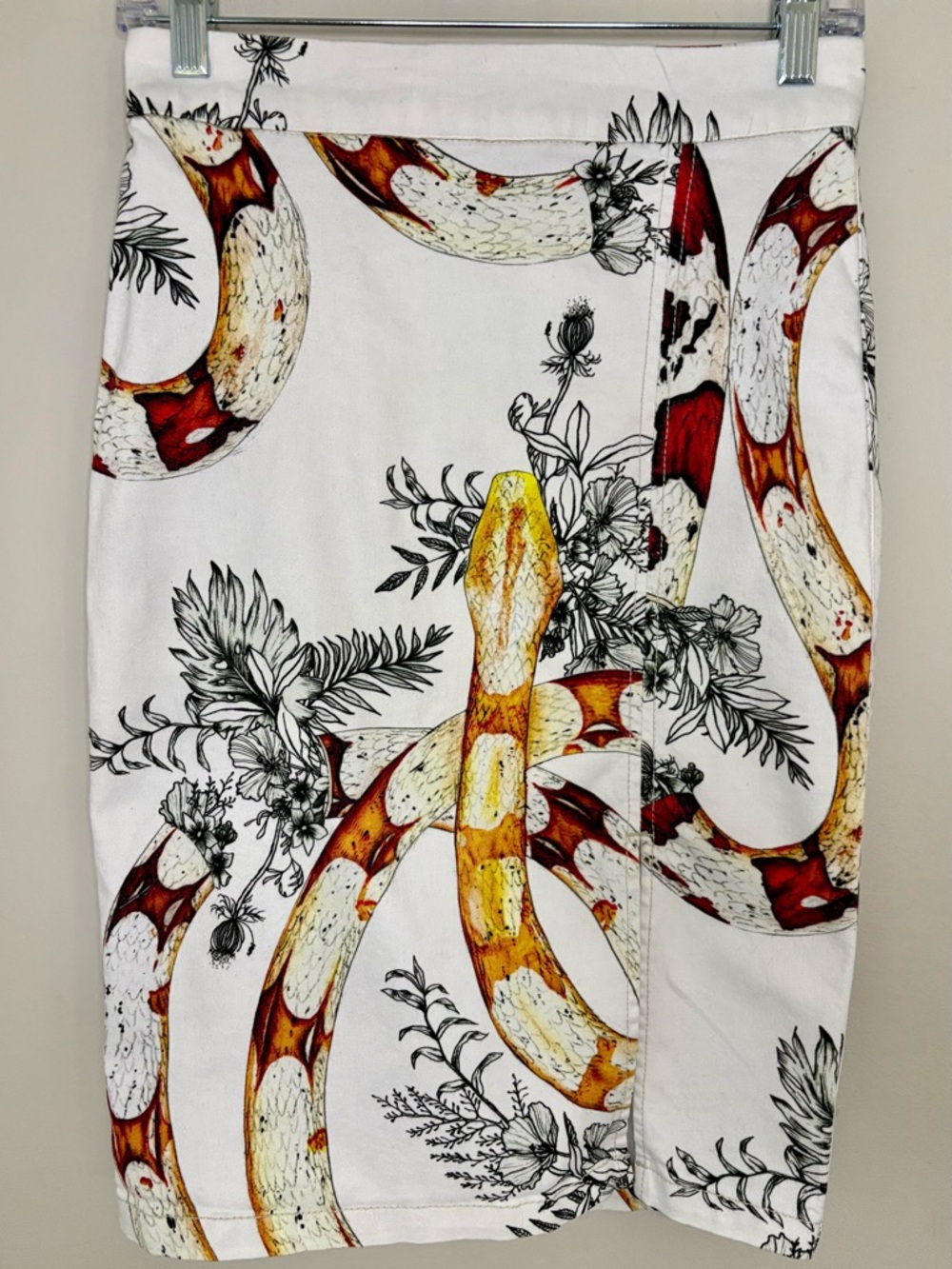 Morena Rosa Snake Print Above Knee Skirt Size 30 Brazil Statement